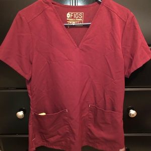 Figs Maroon scrubs set, Size small